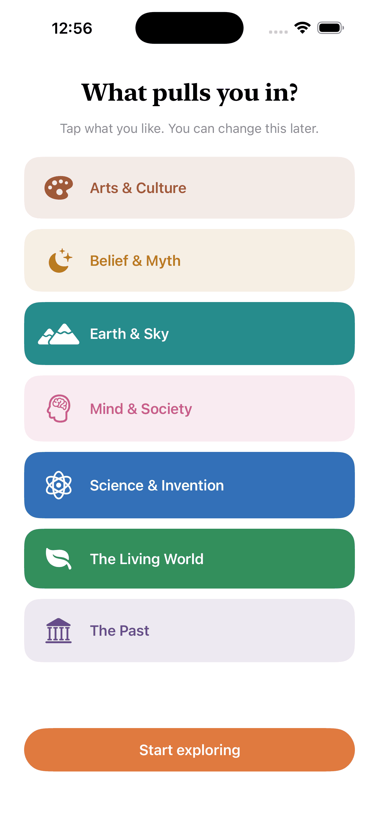 Seven subjects — pick what pulls you in.