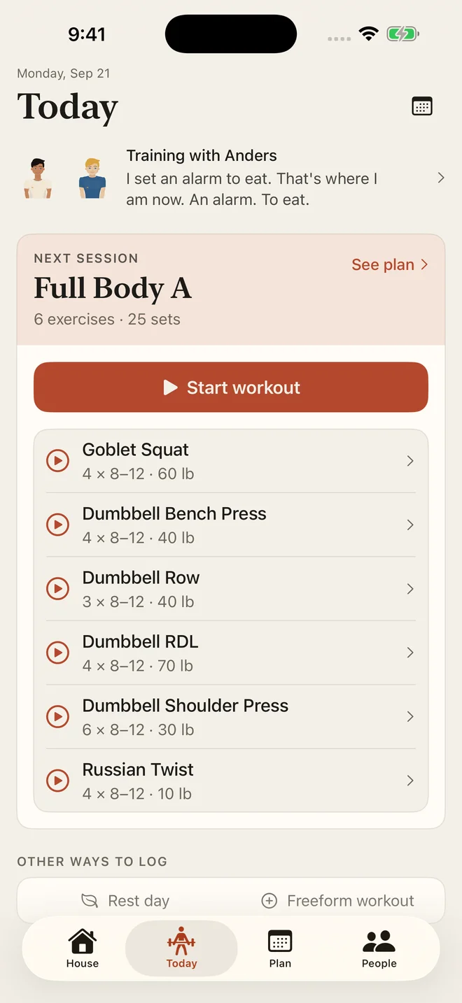 Gym House on iPhone